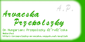 arvacska przepolszky business card